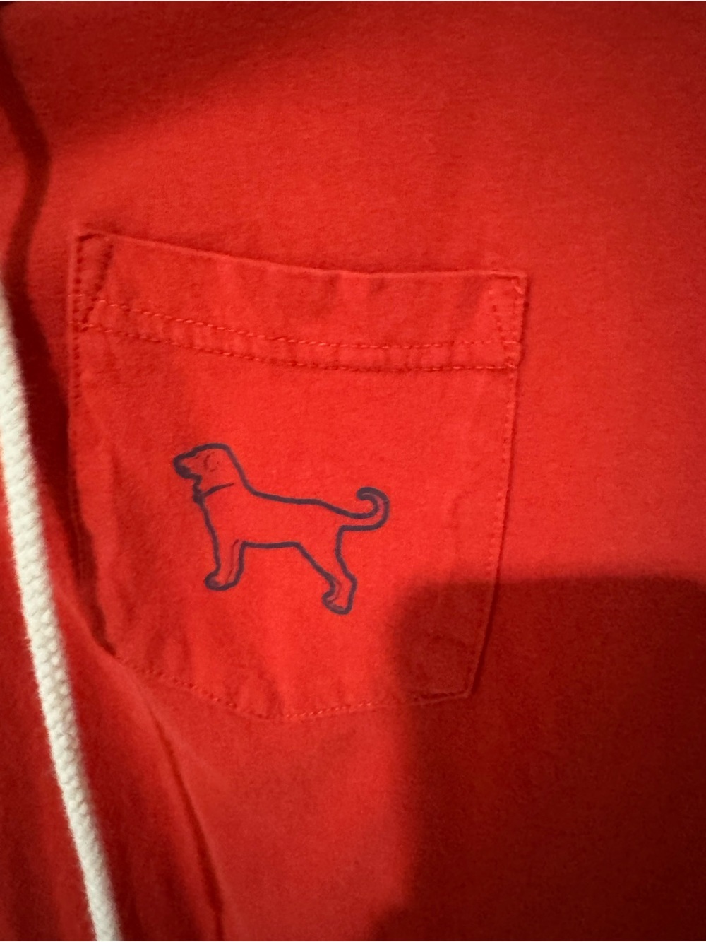 The Black Dog Red Hoodie with White Drawstrings - Picture 3 of 14